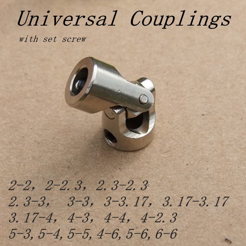 1pc 2mm 2.3mm 3mm 3.17mm 4mm 5mm 6mm 8mm 10mm Car Boat Model Universal Coupler Joint Coupling Steel Shaft Connector Crossing