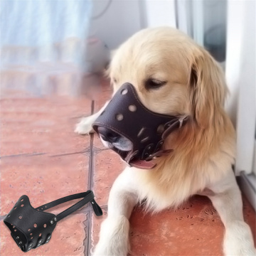 Adjustable Soft Leather Dog Muzzle Mask Mouth Muzzle Anti Stop Chewing Pet Training Products For Small Medium Large Dog Supplies