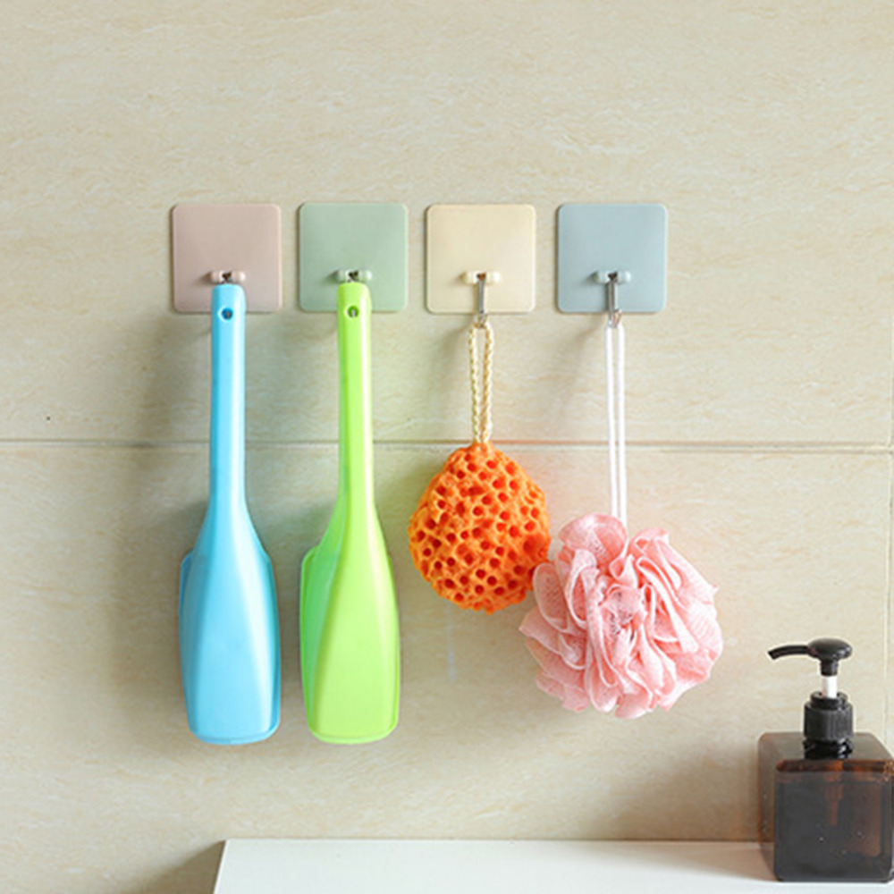 4pcs Morden Seamless Strong Self Shelves Bathroom Kitchen Organizer Hanger Adhesive Hooks Stick On Wall Door