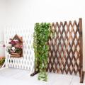 Retractable Garden Fence 50CM Hight Wooden Decorative Garden Lawn Fence Plant Climb Trelli Support Carbonized Anticorrosive Wood