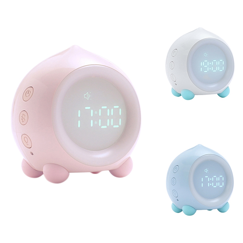 Wake Up Light Kids Smart Alarm Clock Bluetooth Function 7 Colors Changing Bedroom Led Digital Display Table Clock