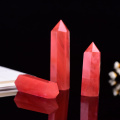 4-7cm 1pc Artificial crystal Stone Crystal Point Healing Obelisk Red smelting Wand Beautiful Ornament for Home Decor