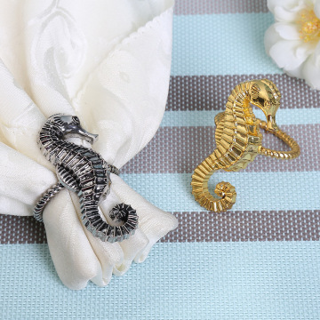 12/PCS Marine series shells starfish hippocampus napkin ring model room high-end hotel napkin buckle napkin ring dining table