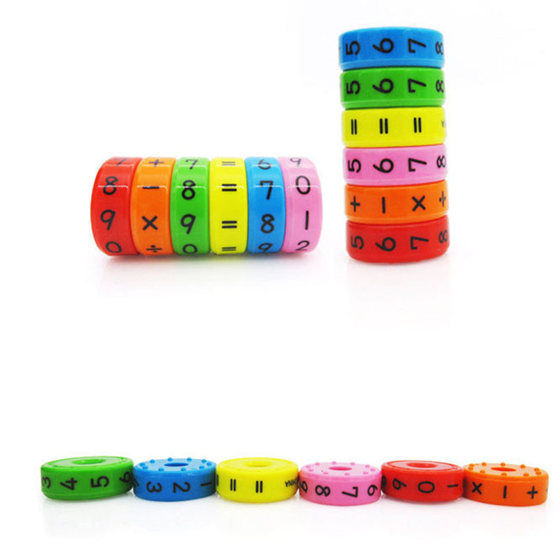 6PCS/set Magnetic Montessori Math Toys Preschool Educational Toys Children Number DIY Cylinder Assembling Puzzle Calculate Game