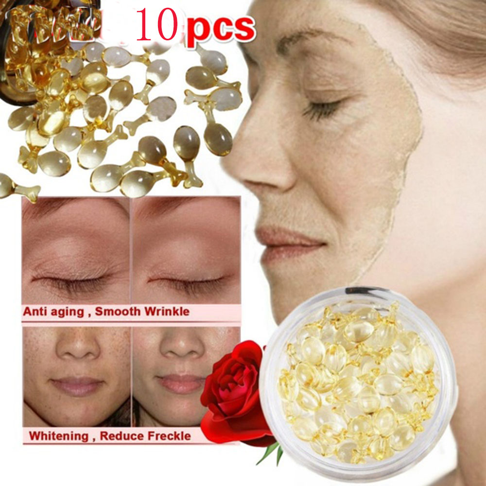 10PCS Capsule Repair Liquid Whitening Anti-aging Acid Hyaluronic Water Face Serum Anti Wrinkle Skin Care Moisturize