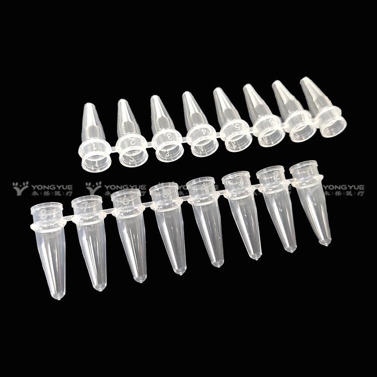 0 2ml 8 Strips Pcr Tube Flat Cap Clear