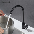 Kitchen Faucet Retro Industrial Style Single Cold Kitchen Sink Tap Matte Black Brass Faucet Water Faucet Deck Mounted WB1104