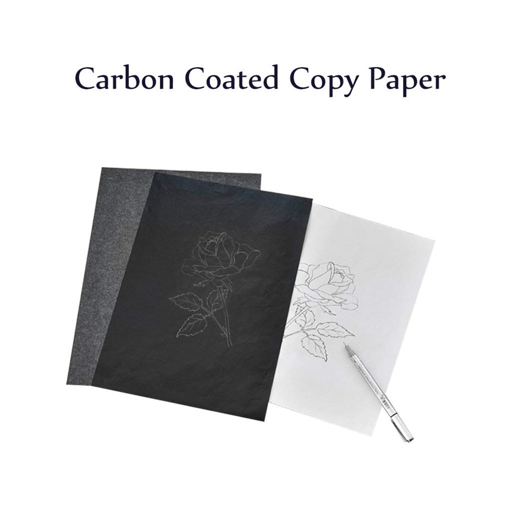 50pcs Black Carbon Copy Paper Paper Painting Tracing For Hand Copier Stencil Transfer Paper Typewriters And Word Processors