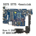 R5 2500 CPU FOR DELL INSPIRON 5575 5775 Laptop Motherboard CAL51 LA-F121P R7 M260(4GB)GPU +Heatsink CN-0THTD8 THTD8 Mainboard