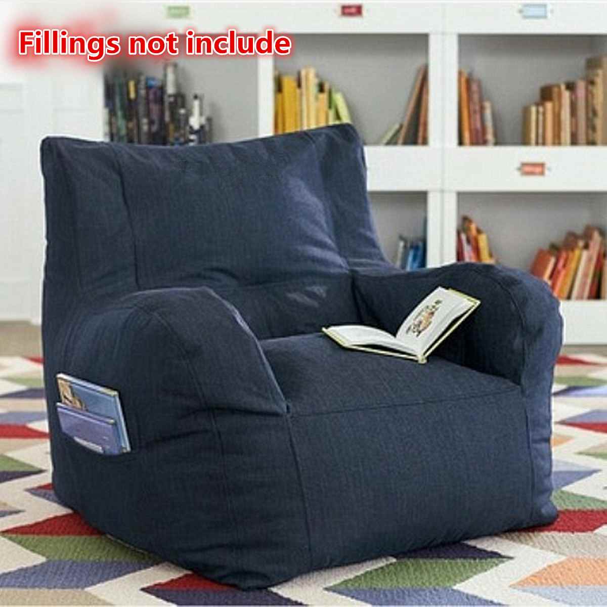 Large Bean Bag Sofa Cover Lounger Chair Sofa Living Room Bedroom Furniture Without Filler Beanbag Bed Couch Lazy Tatami