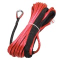 New Arrivals 15m*6mm 7000lbs Red Winch Rope Synthetic Cable Line With Hook For ATV UTV Off-Road