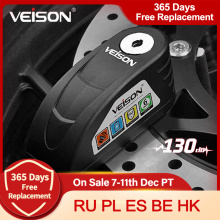 VEISON Waterproof Motorcycle Alarm Motorcycle Lock Steel Disc Lock Security Anti Theft Bike Lock Moto Alarm Disc brake lock #