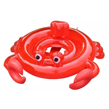 Baby high quality security cute cartoon model plastic seat float crab swim ring children inflatable Seat Float