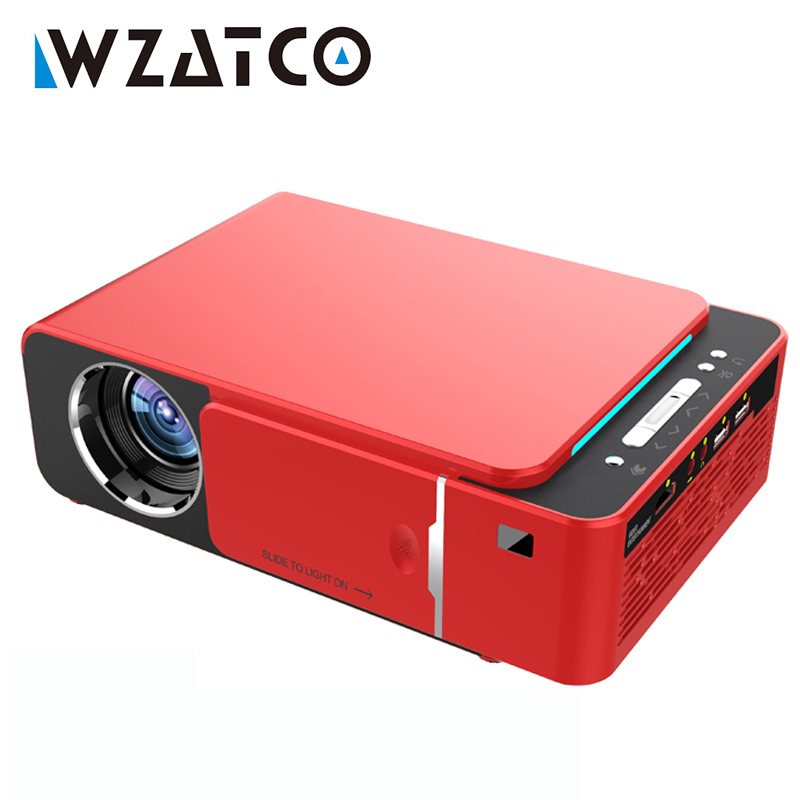 WZATCO T6 HD LED Projector 3000Lumen Android 10.0 Option Portable HD I USB Support 4K 1080p Home Theater Cinema Proyector Beamer