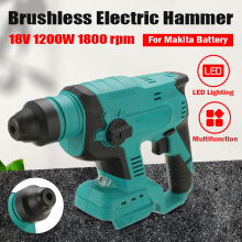 18V Multifunction Electric Hammer Impact Drill Cordless Hammer Drill LED Lights Rechargeable For Makita Battery Power tools