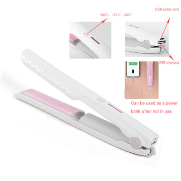 2 in 1 wireless Hair Straightener Curler Flat Iron Negative Ion wand Straighting ionic Curling Iron USB hair straightener style