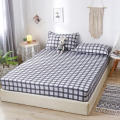 Bonenjoy 3 pcs Fitted Sheet With Pillowcase King Size lencol solteiro Mattress Cover On Rubber Band Geometric Pattern Bedsheet