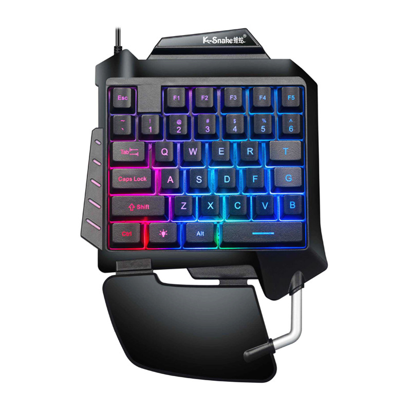 Cool 35 Keys Gaming Keypad Anti-Skid Wired With LED Backlight One-Handed Membrane Keyboard For LOL/PUBG/CF Keyboard Portable