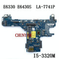 I5-3320M FOR Dell Latitude E6330 E6430S Laptop Motherboard QAL70 LA-7741P CN-0850YT 850YT Mainboard 100% tested