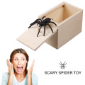 novelty horror Scare Box Wooden Prank Spider Hidden in Case Trick Play Joke Horror Gag gifts funny gadgets toys for children