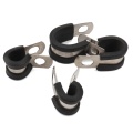 42 PCS Car Rubber Cushion Pipe Clamps Stainless Steel Clamps Auto Booster Cable Clip for car, home appliance line
