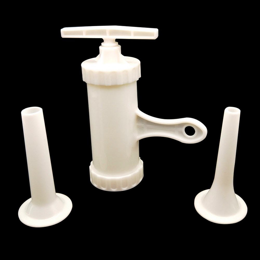 Funnel Manual Press Meat Stuffer Plastic Sausage Maker Hand Operated Nozzle Ham for Syringe Meat Fillers Machine Portable