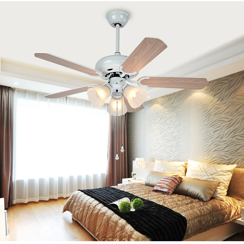 Simple LED Ceiling Fan Light Electric Fan Pendant Lamp Dining Room Living Room Bedroom E27 Light Creative Retro Fan Lamp