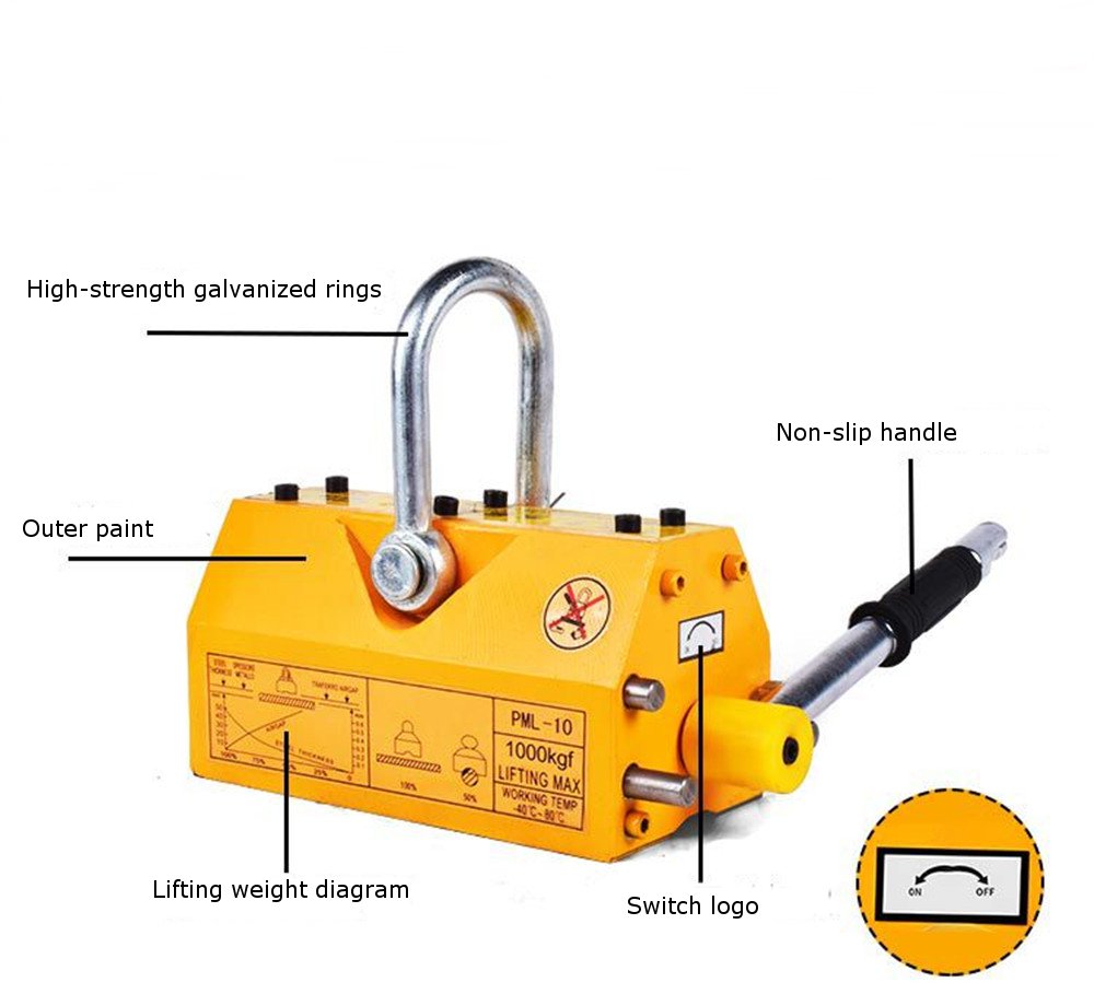 100/200KG Strong Magnetic Crane Efort Saving Design Permanent Magnet Sucker Neodymium Magnet Lifter Sucking Disc Heavy Duty