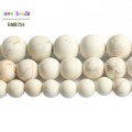 Natural Matte White Mongolia Turquoisa Round Stone Beads for Jewelry Making DIY Bracelet 15inches 6mm 8mm 10mm