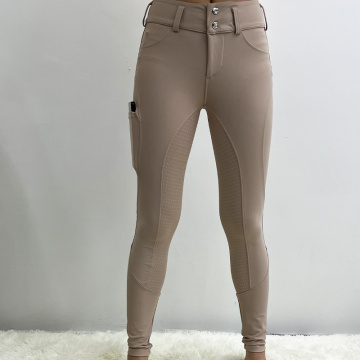 Zipper Button Breeches Women Equestrian Clothing