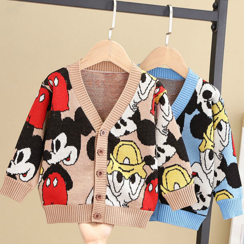 Boys and Girls Coat 2020 Spring and Autumn New V-neck Cardigan Children's Long-Sleeved Baby Sweater Sweater Baby Girl Sweater