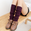 Women Knitted Leg Warmers Autumn and Winter Solid Color Footless Knee High Socks