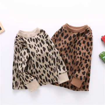 Baby Girl Boy Leopard Print Pullover Sweater Shirts Long Sleeve Sweatshirt Blouse Casual Top Spring Fall Winter Clothes