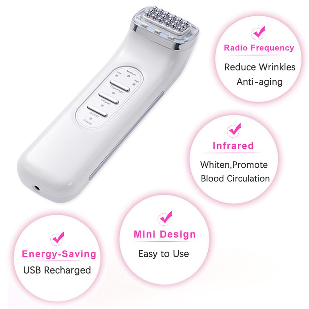 Mesotherapy RF Radio Frequency Far-Infrared Wave Therapy Facial Wrinkle Removal Skin Tightening Device Face Lifting Slimmer