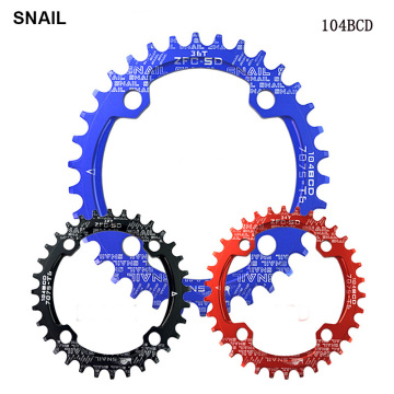 SNAIL 104BCD 32T/34T/36T Oval Narrow Wide MTB Mountain Bike Bicycle Chainwheel Cycle Crankset A7075 Alloy Tooth plate