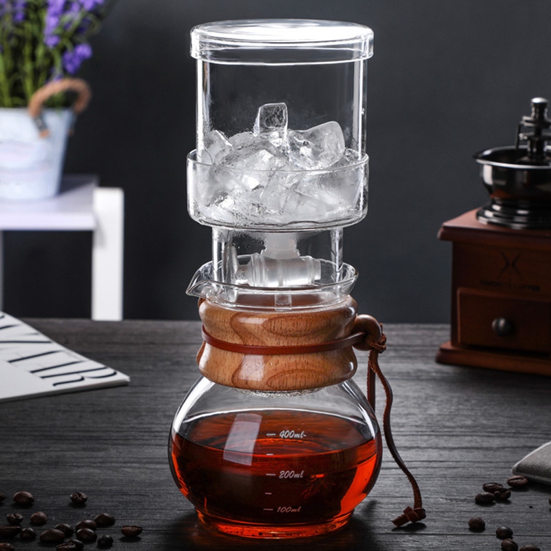 HOT-Iced Coffee Maker Gl Ice Drip Coffee Pot Percolator Set Iced Coffee Dripper Gl Filters Cold Brew Espresso Machine