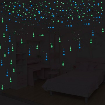 400pcs/lot Luminous Round Dots Wall Sticker Home Decor Glow in the Dark Switch Sticker Kids Rooms Bedroom Ceiling DIY Decoration