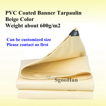 3X3M Beige Truck Canopy PVC Coated Banner Tarpaulin Rainproof Cloth Outdoor Awning Oxford Oilcloth Shade Sail Waterproof