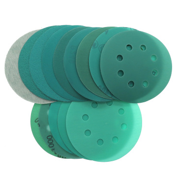 10Pcs 5 Inch 125MM 8 Holes 60 to 2000 Grits Hook and Loop Film Green Sandpaper Sanding Disc Abrasive Tools