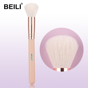 BEILI Black Pink Natural Goat hair Highlight Brushes Blusher Powder Finish Single Glitter handle Makeup Brushes Cosmetic Tool