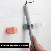 1Pc Mop Broom Holder Wall Mounted Mop Holder Household Adhesive Storage Broom Hanger Mop Hook Racks Kitchen Bathroom Organizer