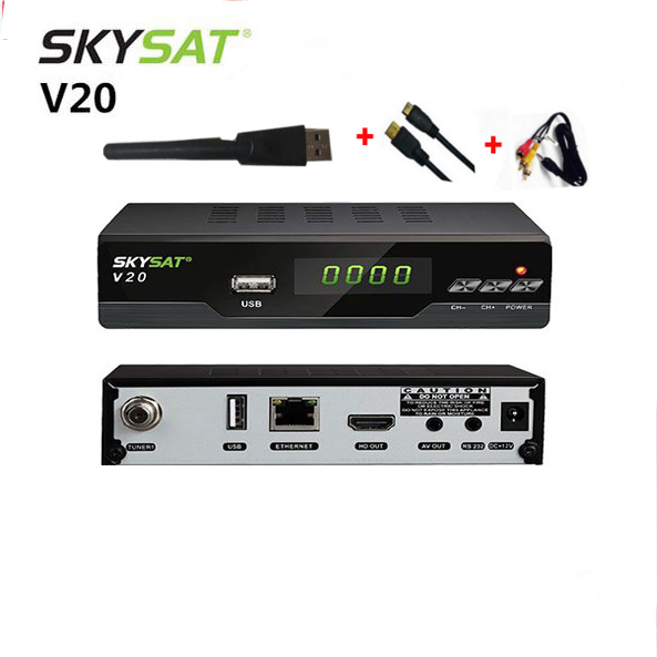 Satellite Receiver SKYSAT V20 H.265 HEVC DVB S2 TV Box Powervu Receptor Satellite TV Receiver HD with LAN port RJ45