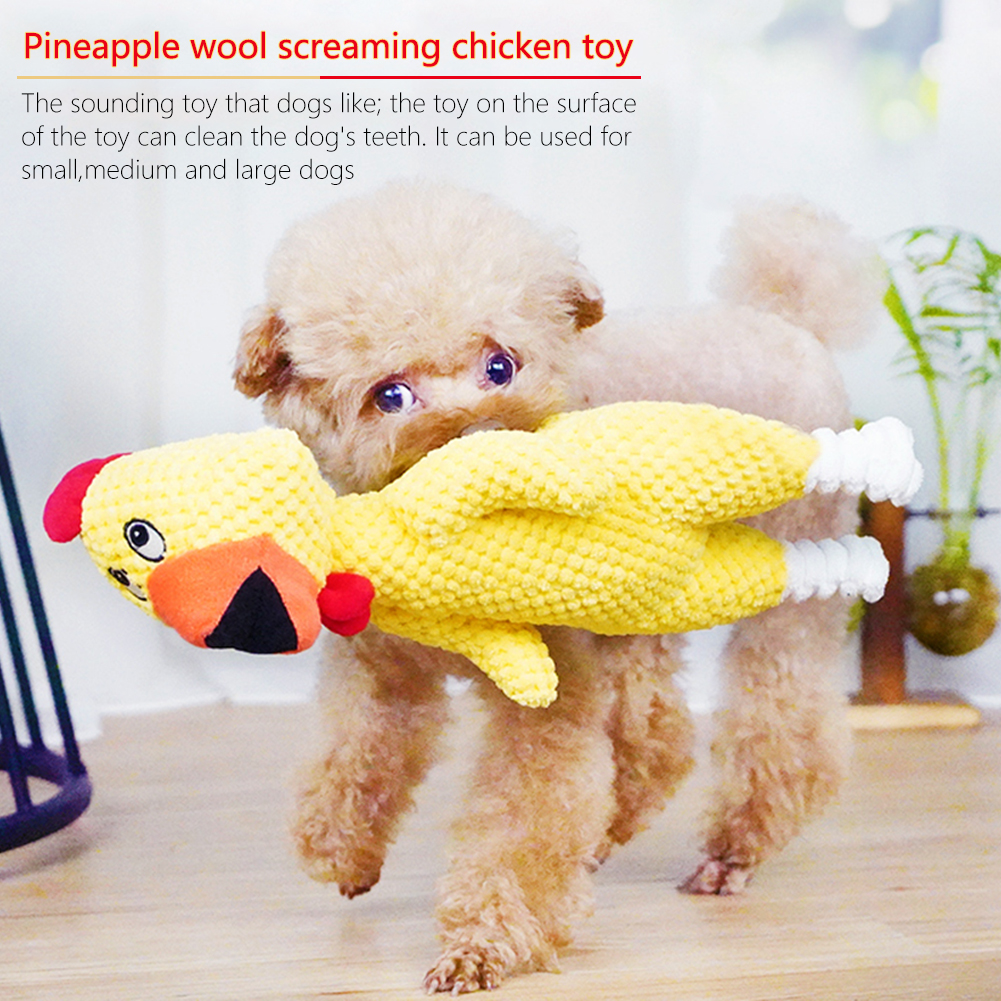 Pet Vocal Toy Velvet Screaming Chicken Sounding Dog Toy Pet Puppy Chew Toy Game for Dog Pet Teeth Cleaning Accessories