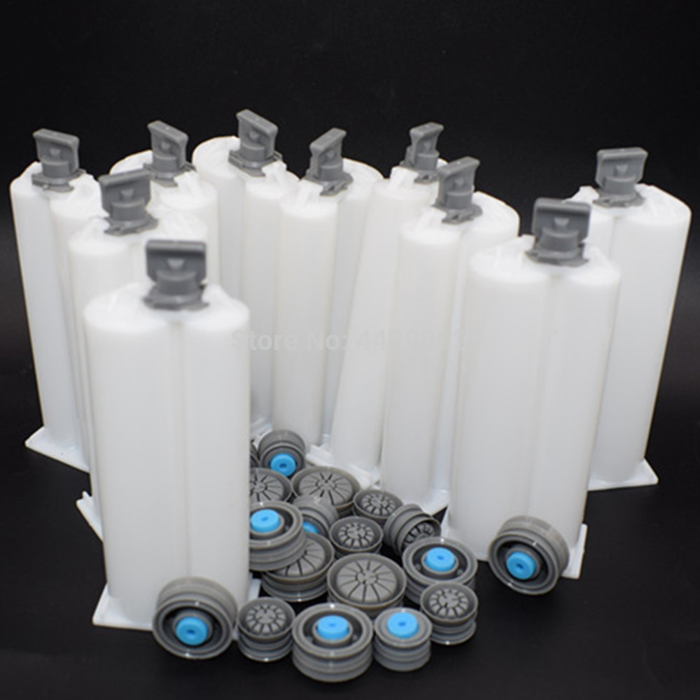 10pcs A&B 1:2 Dual Cartridge Epoxy Adhesive 2:1 50ml Two Component AB Glue Cartridge AB Epoxy Gun Cartridges