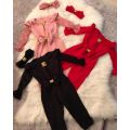 2020 New Baby Girl Clothes Fashion Kids Girl Sets 2Pcs Lace Flare Sleeve Bow Romper Headband Child Girl Clothes Streetwear 1-5Y