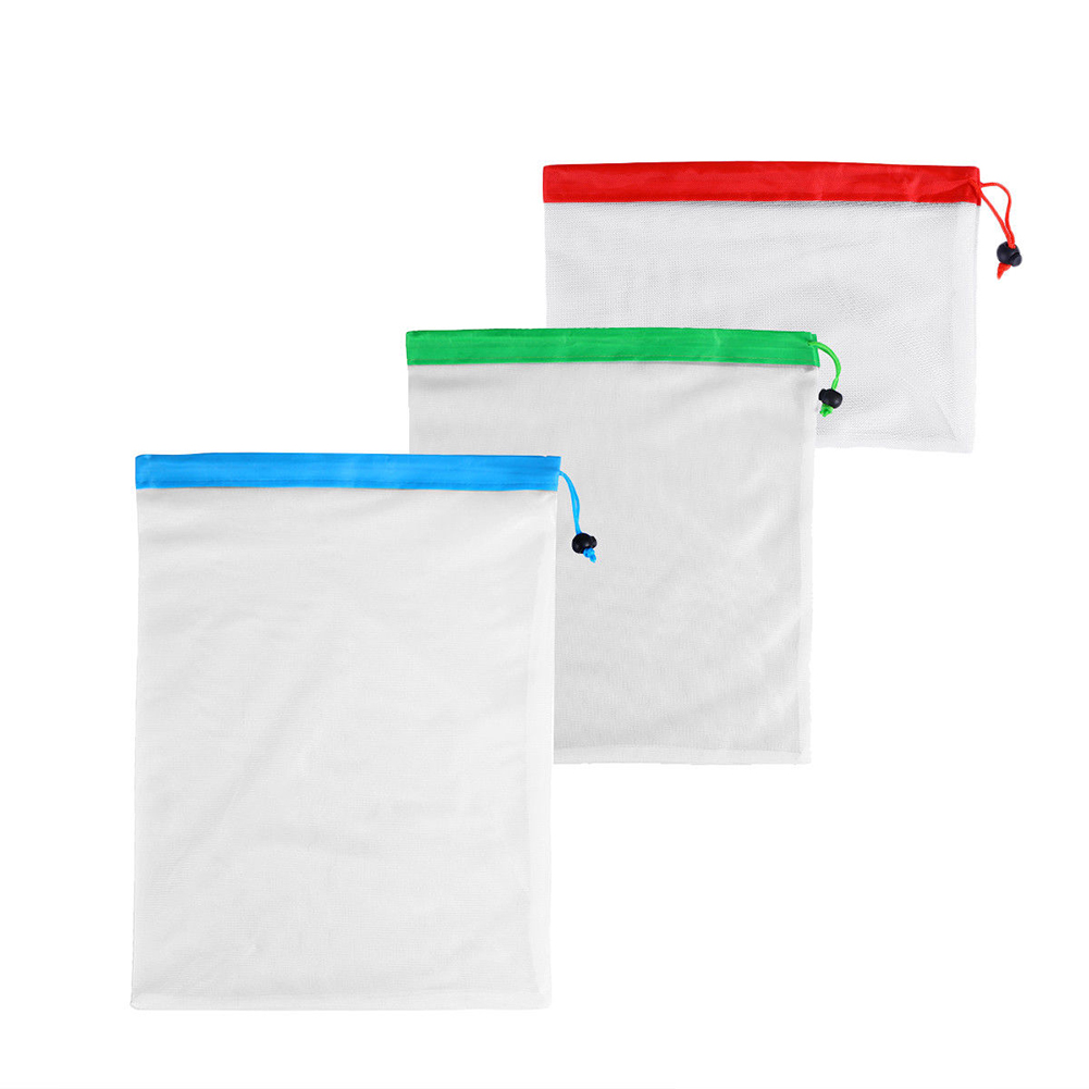 Reusable Mesh Bag for Grocery Shopping Fruit Vegetable Storage Bag practical Polyester mesh bag zip lock keep fresh Storage bag