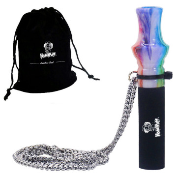 HONEYPUFF Resin& Silicone Hookah Mouthpiece with Popular Design Stainless Chain Shisha Mouth Tips for Sheesha Chicha Hose