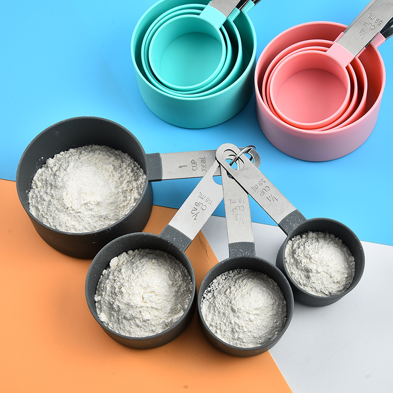 4 Pcs/Set Kitchen Cooking Accessories Tea Coffee Measuring Spoon New Durable Stainless Steel Measuring Cup Measuring Tools Set