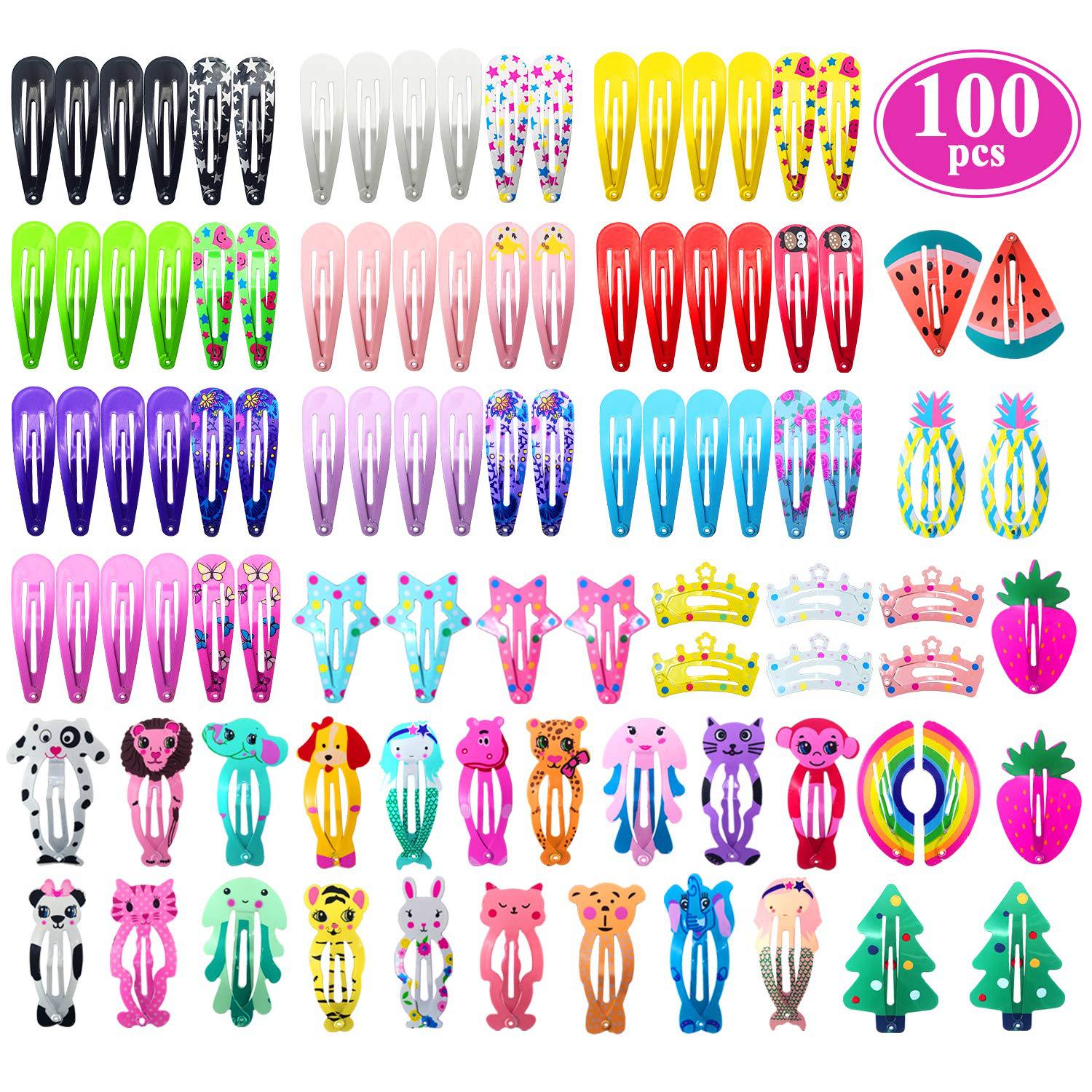New Mix Color Different Prints Random Hairgrip Hair Clip Snap Hair Clips for Children Girls Hair Accessories WomenYB003