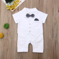 2019 Newborn Boy Kids Baby Rompers Tuxedo Suit Outfits Striped Patchwork Jumpsuit Romper Gentleman 0-24M